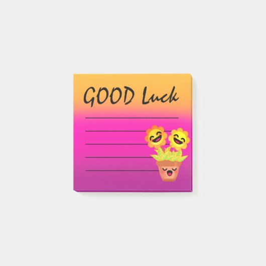 Happy Sunflower Good Luck Motivation Post-it® Notes (Voorkant)