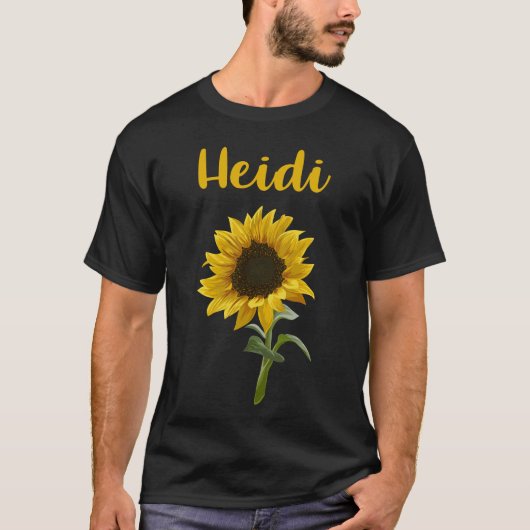 Happy Sunflower - Heidi Naam T-shirt (Voorkant)