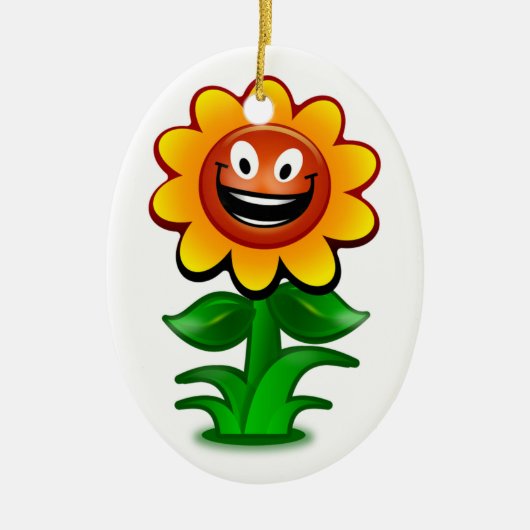 HAPPY SUNFLOWER KERAMISCH ORNAMENT (Voorkant)