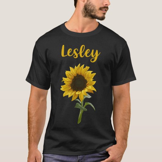 Happy Sunflower - Lesley Naam T-shirt (Voorkant)