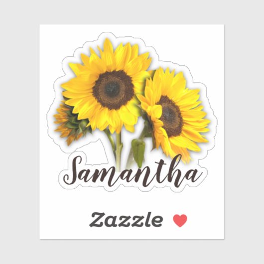 Happy Sunflower Naam Sticker (Vel)