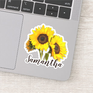 Happy Sunflower Naam Sticker