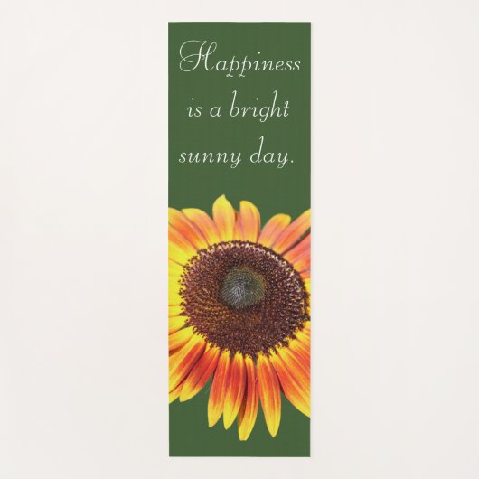 Happy Sunflower Quote Yoga Mat (Voorkant)