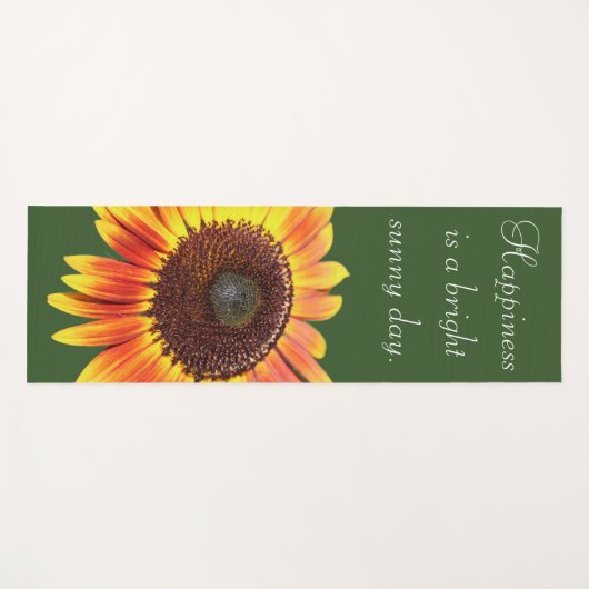 Happy Sunflower Quote Yoga Mat (Voorkant (horizontaal))