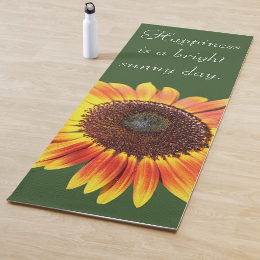 Happy Sunflower Quote Yoga Mat (In situ)
