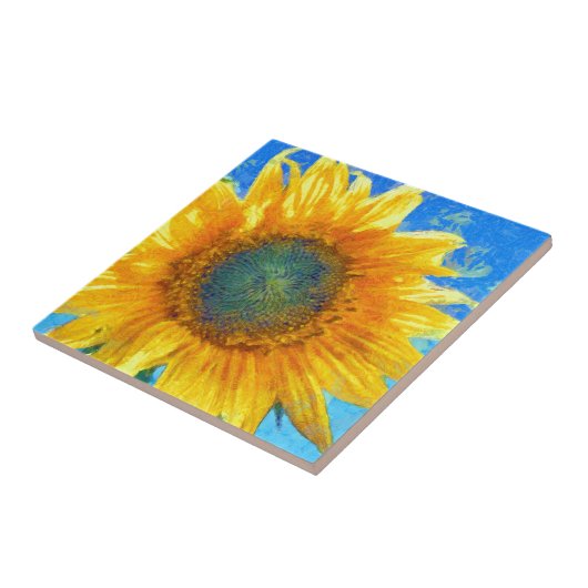 Happy Sunflower Tegeltje (Zijkant)