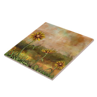 Happy Sunflower Tile Tegeltje