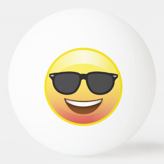Happy Sunglazen Emoji Face Ping Pong Ball (Voorkant)