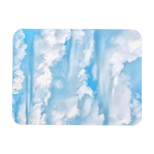 Happy Sunny Clouds Background Scenery Magneet (Horizontaal)