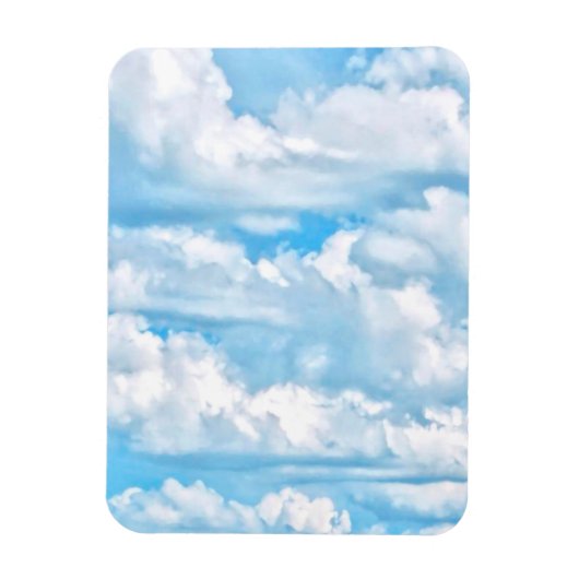 Happy Sunny Clouds Background Scenery Magneet (Verticaal)