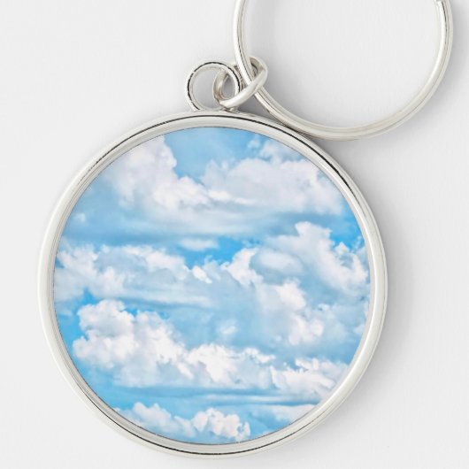 Happy Sunny Clouds Background Scenery Sleutelhanger (Voorkant)