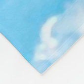 Happy Sunny Clouds Blue Background Fleece Deken (Hoek)