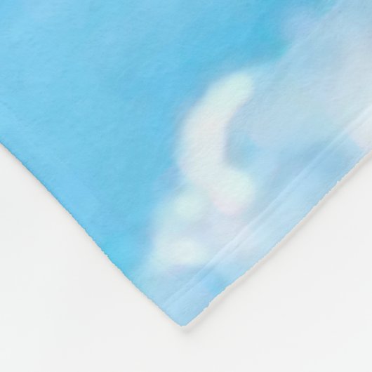 Happy Sunny Clouds Blue Background Fleece Deken (Hoek)