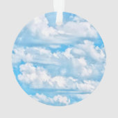 Happy Sunny Clouds Blue Background Ornament (achterkant)