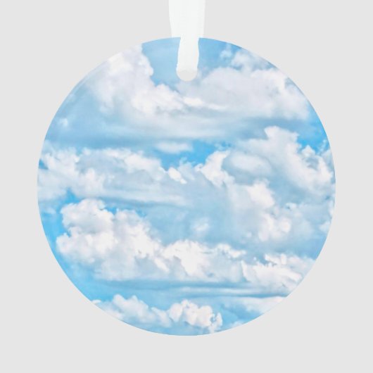 Happy Sunny Clouds Blue Background Ornament (achterkant)