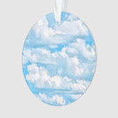 Happy Sunny Clouds Blue Background Ornament (voorkant)