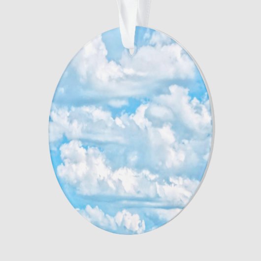 Happy Sunny Clouds Blue Background Ornament (voorkant)