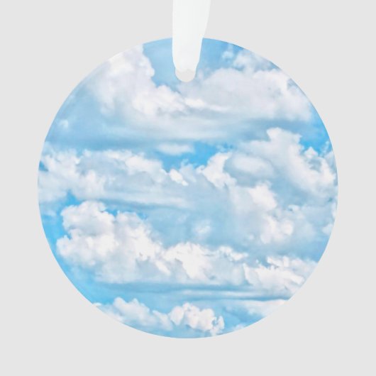 Happy Sunny Clouds Blue Background Ornament (voorkant)