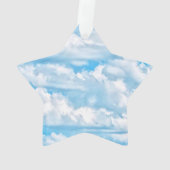 Happy Sunny Clouds Blue Background Ornament (achterkant)