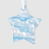 Happy Sunny Clouds Blue Background Ornament (voorkant)