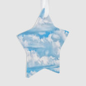 Happy Sunny Clouds Blue Background Ornament (voorkant)