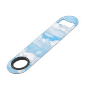 Happy Sunny Clouds Blue Background Speed Flessenopener (Voorkant Gekanteld)