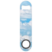 Happy Sunny Clouds Blue Background Speed Flessenopener (Achterkant)