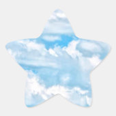 Happy Sunny Clouds Blue Background Ster Sticker (Voorkant)