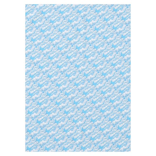 Happy Sunny Clouds Blue Background Tafelkleed (Voorkant)