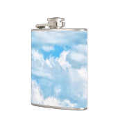 Happy Sunny Clouds Light Blue Sky Achtergrond Heupfles (Links)