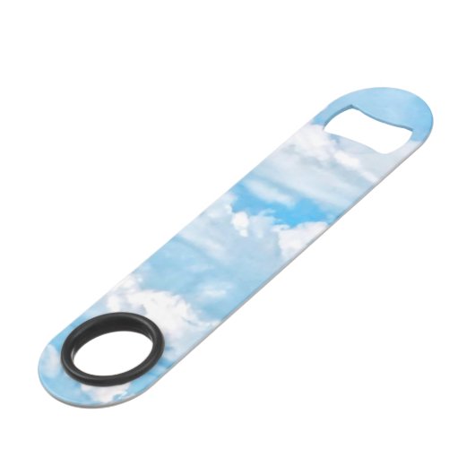 Happy Sunny Clouds Light Blue Sky Achtergrond Speed Flessenopener (Achterkant Gekanteld)