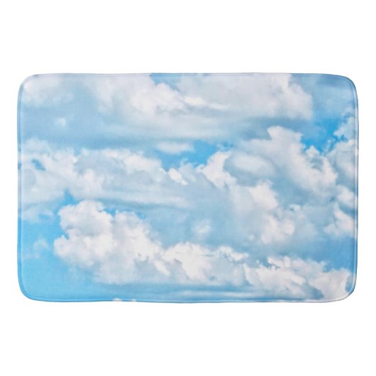 Happy Sunny Clouds over Print Background Badmat (Voorkant)