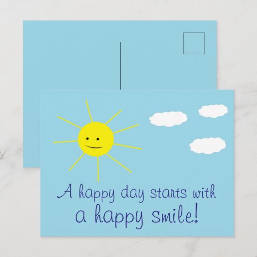 Happy Sunny Day Cute Smiling Sun Print Briefkaart (Voorkant / Achterkant)