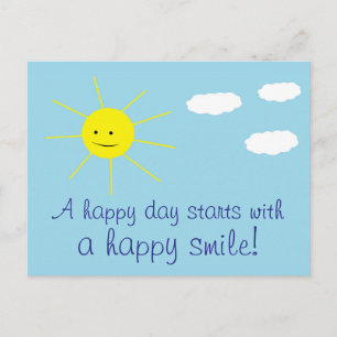Happy Sunny Day Cute Smiling Sun Print Briefkaart