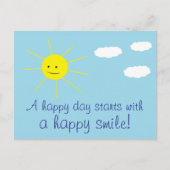 Happy Sunny Day Cute Smiling Sun Print Briefkaart (Voorkant)