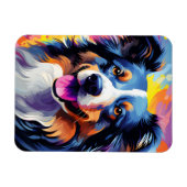 Happy Sunny Puppy Waterverf Magneet (Horizontaal)