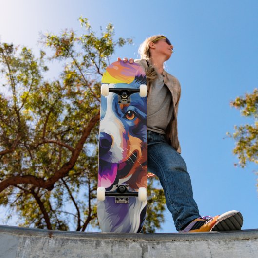 Happy Sunny Puppy Waterverf Persoonlijk Skateboard (Buiten 1)