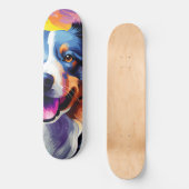 Happy Sunny Puppy Waterverf Persoonlijk Skateboard (Voorkant)