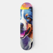 Happy Sunny Puppy Waterverf Persoonlijk Skateboard (Voorkant)