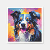 Happy Sunny Puppy Waterverf Servet (Voorkant)