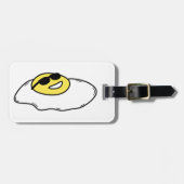 Happy Sunny Side Up Egg met gezicht - Zonnebril Bagagelabel (Voorkant horizontaal)
