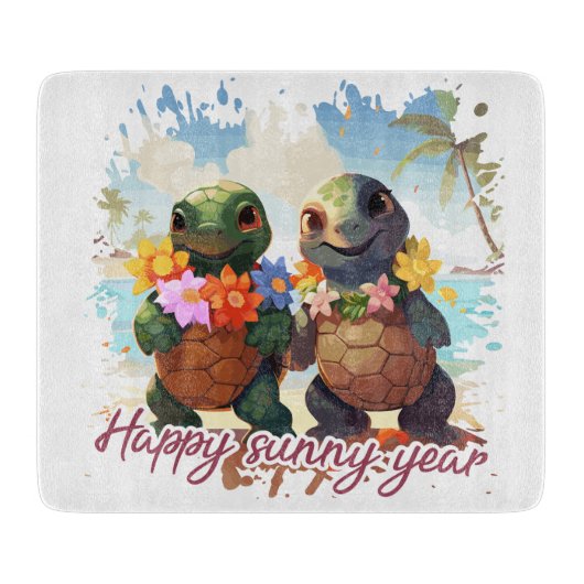 Happy sunny year too snijplank (Voorkant)