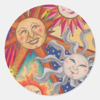 Happy suns ronde sticker
