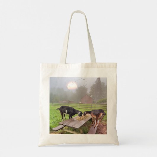 Happy Sunset Goats Tote Bag (Achterkant)