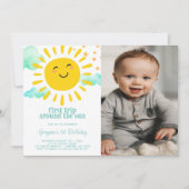 Happy Sunshine 1e Verjaardagsfeestfoto Kaart (Voorkant)