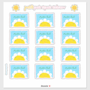 Happy Sunshine Bookplate om te personaliseren Sticker