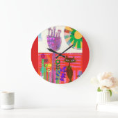 Happy Sunshine Cat Flower Garden Grote Klok (Huis)