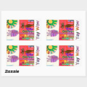 Happy Sunshine Cat Flower Garden Rechthoekige Sticker (Vel)