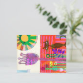 Happy Sunshine Cat Garden Party Briefkaart (Staand voorkant)