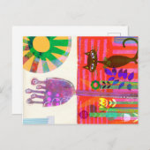 Happy Sunshine Cat Garden Party Briefkaart (Voorkant / Achterkant)